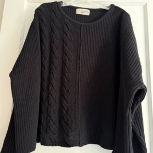 NWOT Ivan Grundahl Black Cotton Oversized Sweater Size L
